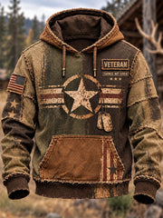 Men's Veterans Day Printed Casual Hoodie
