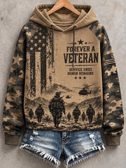 Women's Veterans Day Printed Casual Hoodie