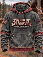 Men's Veterans Day Printed Casual Hoodie