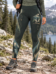 Women's Wilderness Trail Print Hike Lovers Leggings