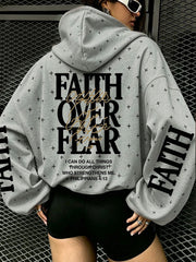 Women's Faith Over Fear Print Hoodies