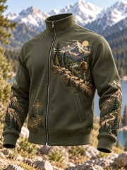 Men's Wilderness Trail Print Hike Lovers Casual Jacket