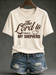 Women's The Lord Is My Shepherd Pattern Causal Short-sleeved T-shirt