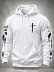 Men's Cross Print Casual Hoodie