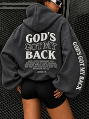 Women's God's Got My Back Print Hoodies