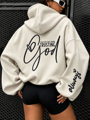 Women's I'm Just Out Here Trusting God Print Hoodies