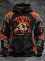 Men's Faith-Themed Slogan Pattern Casual Hoodie