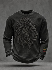 Men's Reggae Lion Waffle Long-Sleeve T-Shirt