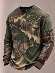 Men's Vintage Hunting Season Peinted Waffle Sweatshirt