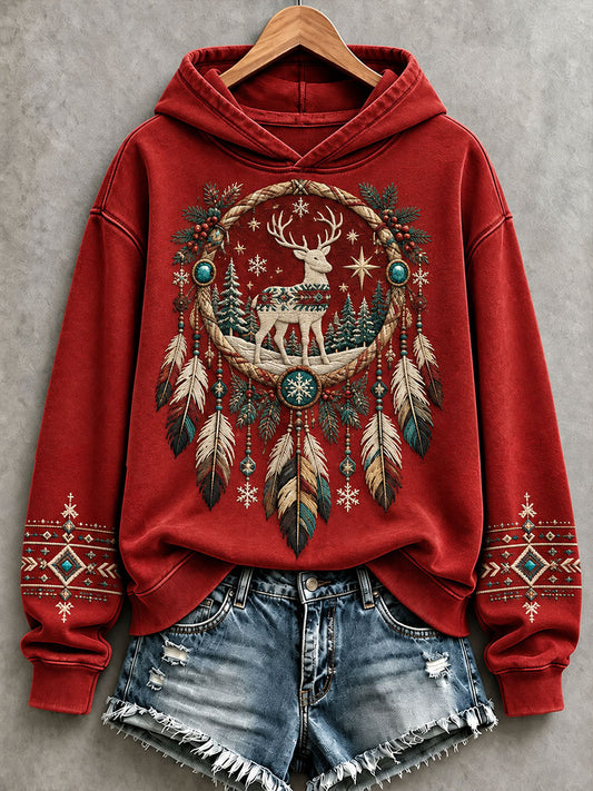 Women's Christmas Dreamcatcher Print Hoodies