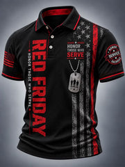 Men's Red Friday Printed Casual Top