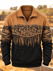 Men's Western-style printed Zip-Up Hoodie