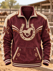 Men's Western-style printed Zip-Up Hoodie