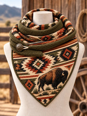 Unisex Retro Western Buffalo Print Scarf
