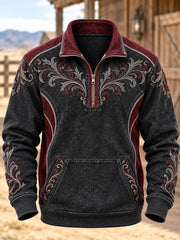 Men's Western-style printed Zip-Up Hoodie