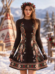 Women's Native-Inspired Christmas Dream Web Dress